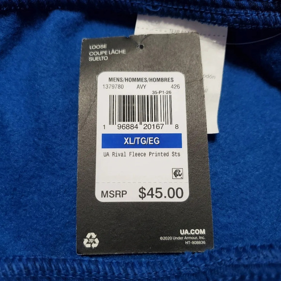 NWT Under Armour Men's Rival Fleece Printed Shorts XL - Picture 9 of 9